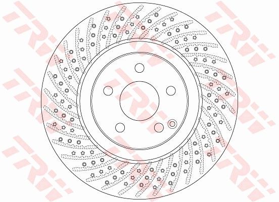 TRW FREN DISKI ON MERCEDES W211 S211 R230 OEM: A2304210812 - TRW DF6433S kodlu oto yedek parça görseli