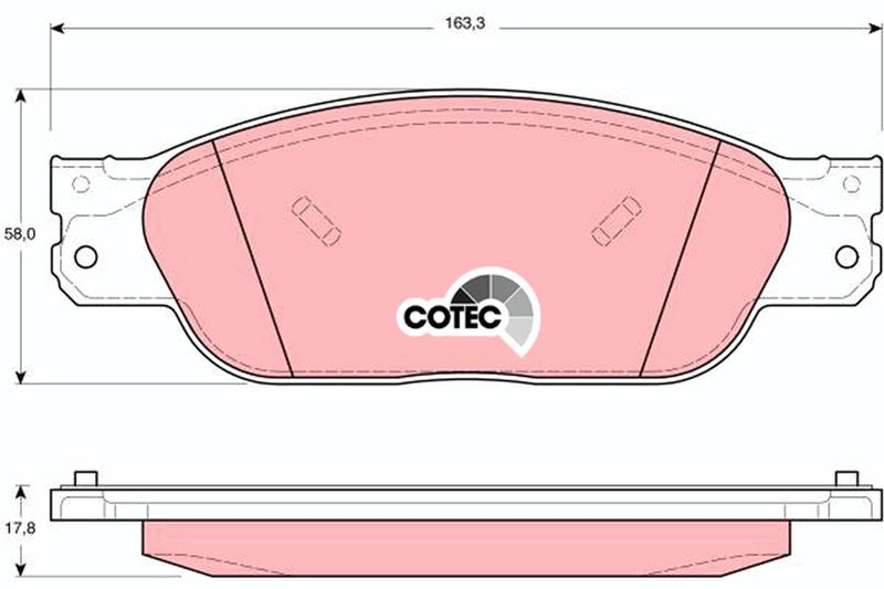 TRW FREN BALATASI ON JAGUAR S-TYPE II X200 1999 2007 OEM: XR812435-XR813324-XR858178 - TRW GDB1401 kodlu oto yedek parça görseli