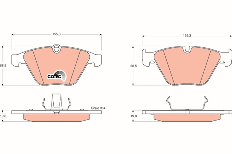 TRW FREN BALATASI ON BMW E90 E91 E92 E93 E84 E89 OEM: 34116794917 - TRW GDB1498 kodlu oto yedek parça görseli