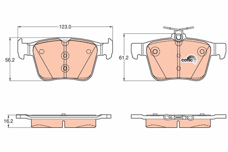 TRW ARKA BALATA VW GOLF VII 2014 TOURAN T-ROC 2018 AUDI A3 2014 2020 Q2 2016 TT 2018 8V0698451-5Q0698451C-3Q0698451F OEM: 8V0698451-5Q0698451C-3Q0698451F - TRW GDB1957 kodlu oto yedek parça görseli