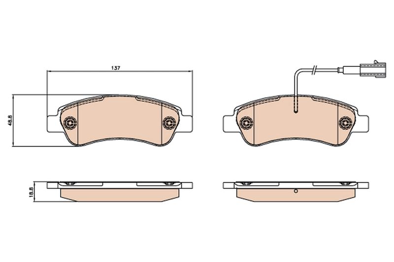 TRW ARKA FREN BALATASI FİŞLİ BOXER-JUMPER-DUCATO 06 OEM: 1673603480-1614412180-77366679 - TRW GDB2068 kodlu oto yedek parça görseli
