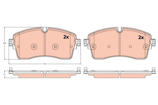 TRW ÖN BALATA JAGUAR EPACE 2017 DISCOVERY SPORT 2014 20 RANGE ROVER SPORT 19 EVOQUE 15 18 DEFENDER 2019 LR128251-LR134638-LR134644-J9C7133 OEM: JDE39759-LR091308-LR091568-LR110409 - TRW GDB2255 kodlu oto yedek parça görseli