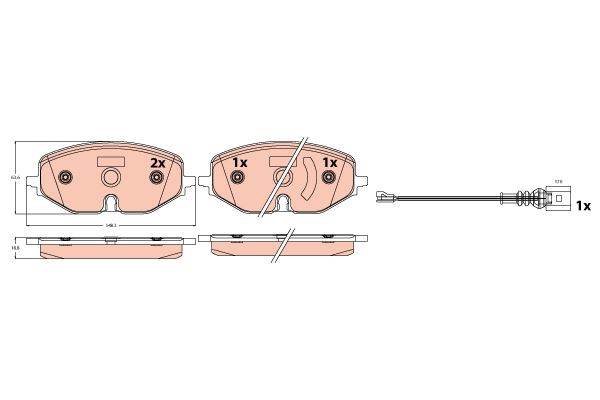 TRW DİSK BALATA ÖN AKS AUDI A3 ALLSTREET 8YH A3 LİMOUSİNE 8YS 8YM SKODA OCTAVIA IV NX3 NN3 OCTAVIA IV COMBİ NX5 VOLKSWAGEN GOLF ALLTRACK VIII CG5 GOLF VIII CD1 DA1 GOLF VIII VARİANT CG5 DB5 OEM: 5WA698151Q-CUPRA5WA698151P - TRW GDB2392 kodlu oto yedek parça görseli