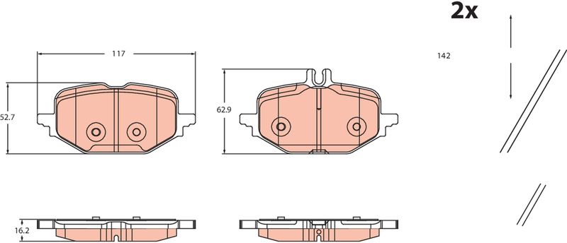 TRW FREN BALATASI  - TRW GDB2472 kodlu oto yedek parça görseli