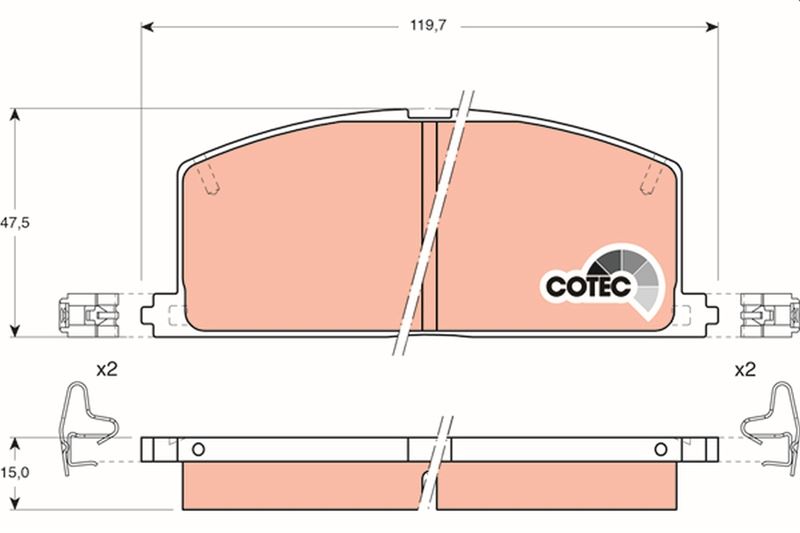 TRW ÖN BALATA COROLLA-CAMRY-CORNA-CARİNA 95 OEM: 0449112231-449150060-WVA20870 - TRW GDB323 kodlu oto yedek parça görseli