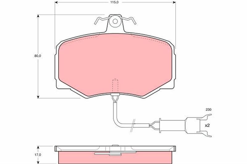 TRW x ÖN BALATA JAGUAR XJ 40 SOVERING 2.9 86-90 3.5 3.6 5.3 85-92 OEM: JLM1281 - TRW GDB461 kodlu oto yedek parça görseli