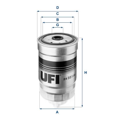 UFI YAKIT FİLTRESİ ASTRA-CORSA-VECTRA-TRAFFIC-BOXER-PALIO-DUCATO1.7-1.9-2.4-2.5D-ACCENT-ERA-GETZ 1.5CRDİ OEM: 1902138-1930010-L319222B900-813041 - UFI 2435100 kodlu oto yedek parça görseli