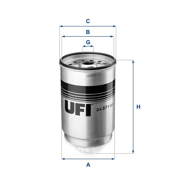 UFI YAKIT FİLTRESİ DİZEL TRANSİT 2.4-2.5 D-TD 844F9176CAB-5020307-6164913 OEM: 844F9176CAB-5020307-6164913 - UFI 2437100 kodlu oto yedek parça görseli
