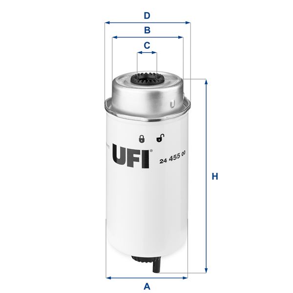 UFI YAKIT FİLTRESİ TRANSİT V348-V347 2.2-2.4-3.2 TDCI 200PS 06 11 EURO4 1370779-6C119176AB-6C119176AA OEM: 1370779-6C119176AB-6C119176AA - UFI 2445500 kodlu oto yedek parça görseli