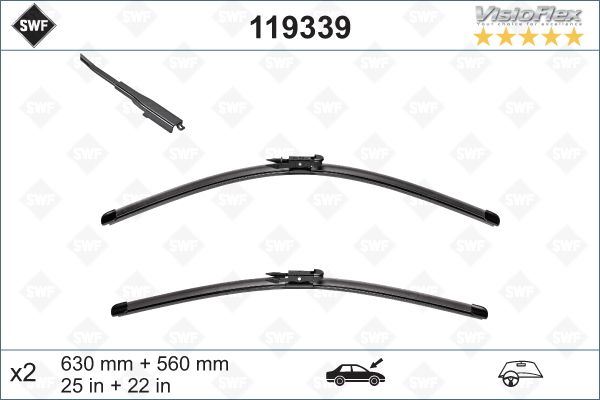 VALEO SILECEK SUPURGESI TAKIMI 640mm / 570mm MERCEDES S-CLASS W222 14 SWF A2228201345 OEM: A2228201345 - VALEO 119339 kodlu oto yedek parça görseli
