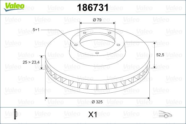VALEO FREN DISKI ON BMW E46 Z4 E86 E85 34116864047 OEM: 34116864047 - VALEO 186731 kodlu oto yedek parça görseli