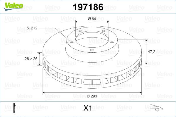 VALEO ÖN FREN AYNASI HONDA CRV III 2.0/2.4 VTEC-2.4/2.2 I-CTDI 06- 293x28x5DL HAVALI 45251SWWG01-45251T1EG00 OEM: 45251SWWG01-45251T1EG00 - VALEO 197186 kodlu oto yedek parça görseli