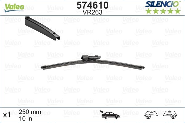 VALEO SİLENCİO VR263 X1 250MM ARKA SCIROCCO SİLENCİO X-TRM FLAT BLADE MUZ TİPİ SİLECEK BİNEK 1S6955427-1K8955427A-1K8955427C OEM: 1S6955427-1K8955427A-1K8955427C - VALEO 574610 kodlu oto yedek parça görseli