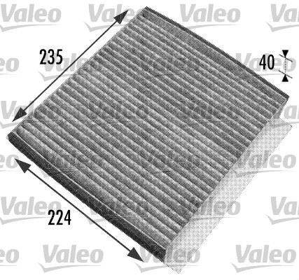 VALEO POLEN FILTRESI MERCEDES ML-CLASS W163 98 05 KARBONLU A1638350247 OEM: A1638350247 - VALEO 698778 kodlu oto yedek parça görseli