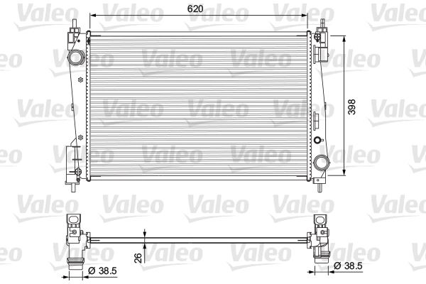 VALEO RADYATÖR FIAT GRANDE PUNTO 1.3 MJTD 75 OEM: 51863817-51936040 - VALEO 701717 kodlu oto yedek parça görseli