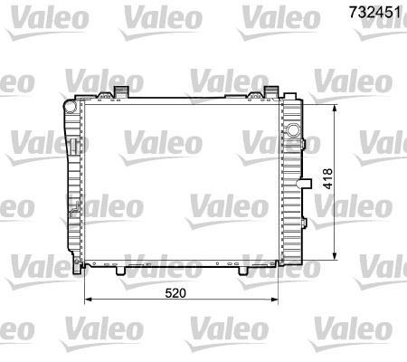 VALEO MOTOR SU RADYATORU MERCEDES W202 S202 C208 A208 OEM: A2025005203 - VALEO 732451 kodlu oto yedek parça görseli