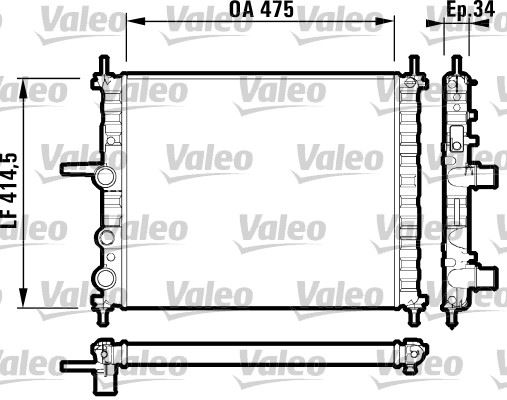 VALEO RADYATÖR BRAVO-BRAVA-MAREA 1.2-1.4-1.6 6V AC MEK 475x414.5x34 OEM: 71736183-46420484-46514942 - VALEO 732557 kodlu oto yedek parça görseli