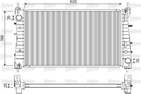 VALEO RADYATÖR FIAT LINEA MULTIJET 1.3 1.6 D- T-JET 1.4 OEM: 51785217 - VALEO 733203 kodlu oto yedek parça görseli