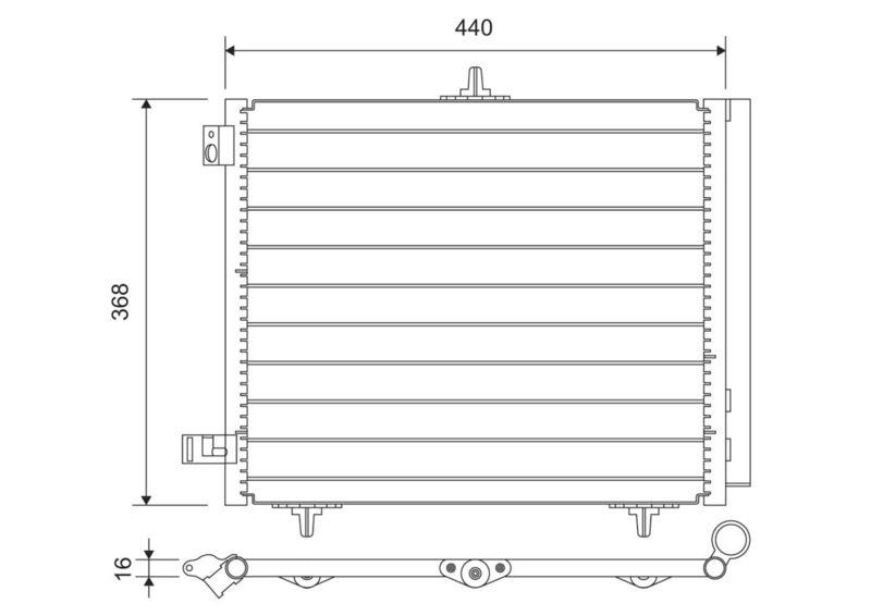 VALEO KONDENSER 207-208-1007-2008 05 -C2-C3-C3 II 03 DS 3 14 1.4 1.6HDI KURUTUCU İLE AL/AL 420X371X16 OEM: 6455.JF-96530359-6455.AL-6455.HA - VALEO 812734 kodlu oto yedek parça görseli