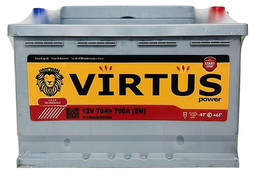 VIRTUS AKÜ 12 V 70 Ah. START STOP EFB-L3 KUTU 275x175x190 - VIRTUS V516D23D00 kodlu oto yedek parça görseli