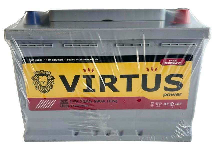 VIRTUS AKÜ 12 V 72 Ah. STANDART L3 KUTU 275x175x190  - VIRTUS V616D19D01 kodlu oto yedek parça görseli