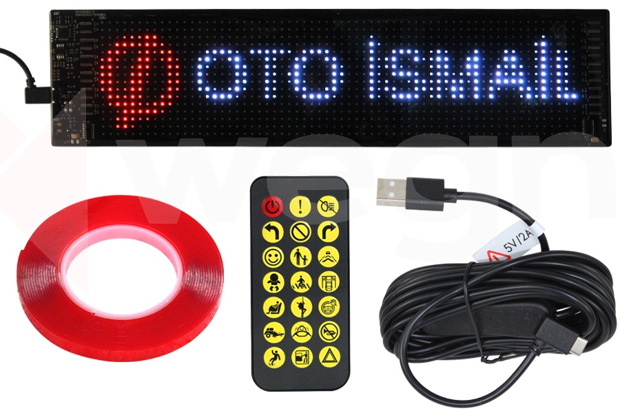 WEGNA ARAÇ İÇİ ARABA IŞIĞI LED EKRAN 16x64 9.2x37.4cm OEM: AKSESUAR - WEGNA AC01-026 kodlu oto yedek parça görseli