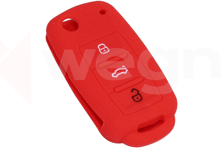 WEGNA KONTAK ANAHTAR KUMANDA KORUYUCU KILIF SİLİKON KIRMIZI VW CADDY-JETTA-POLO-GOLF 6-SEAT LEON OEM: AKSESUAR - WEGNA AC01-038 kodlu oto yedek parça görseli