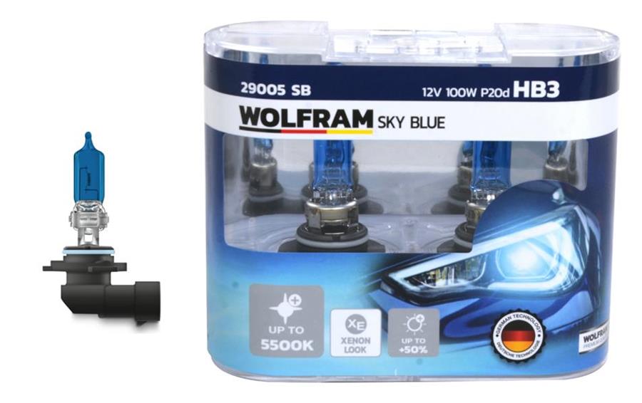 WOLFRAM AMPUL 12V HB3 100 P20d SKY BLUE BEYAZ IŞIK  - WOLFRAM 29005 SB kodlu oto yedek parça görseli