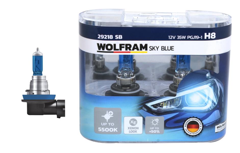 WOLFRAM AMPUL 12V H8 35 PGJ19-1 SKY BLUE BEYAZ IŞIK  - WOLFRAM 29218 SB kodlu oto yedek parça görseli