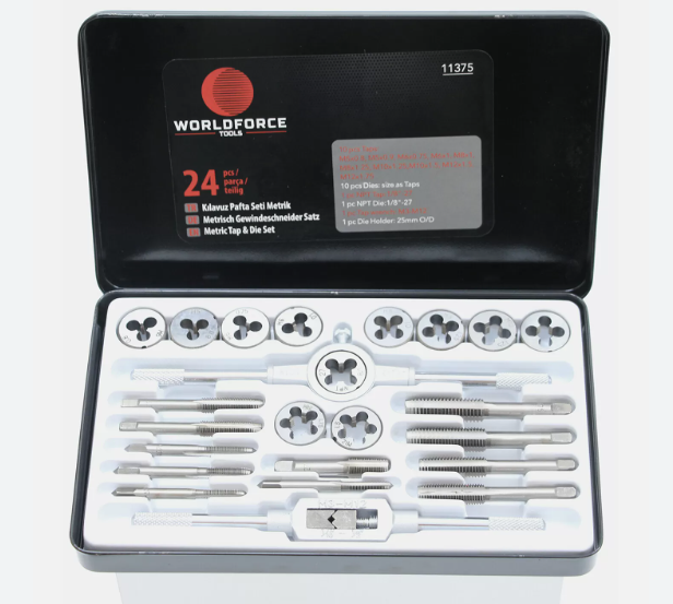 WORLDFORCE KILAVUZ PAFTA SETİ METRİK 24 PARÇA - WORLDFORCE 11375 kodlu oto yedek parça görseli