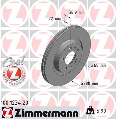 ZIMMERMANN ÖN FREN AYNASI GOLF IV 97-06 BORA 98-05 OCTAVIA 99 TOLEDO II-LEON 99-06 A3 99 280x22x5DLxHAVALI 986478852-DF2804-DF2804BP 1J0615301M-1J0615301E-1J0615301P OEM: 1J0615301M-1J0615301E-1J0615301P - ZIMMERMANN 100.1234.20 kodlu oto yedek parça görseli
