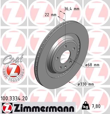 ZIMMERMANN ARKA FREN AYNASI HAVALI A4 8K2 A4 AVANT 8K5 2.7 TDI/S4 QUATTRO 07- A5 8T S5 QUATTRO 07- Q5 8R 2.0 TF 986479750-986479C86-DF4860S 8K0615601C OEM: 8K0615601C - ZIMMERMANN 100.3334.20 kodlu oto yedek parça görseli