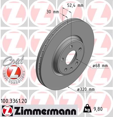 ZIMMERMANN ÖN FREN AYNASI A4-A5-A6-A7-Q5 320x30x28xHAVALI 0986479C49-DF6148 8R0615301-8R0615301C OEM: 8R0615301-8R0615301C - ZIMMERMANN 100.3361.20 kodlu oto yedek parça görseli