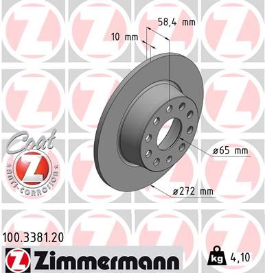 ZIMMERMANN FREN DİSKİ ARKA T-ROC-KAROQ-ATECA-LEON-Q2 2017 0986479F23 5Q0615601-5Q0615601B OEM: 5Q0615601-5Q0615601B - ZIMMERMANN 100.3381.20 kodlu oto yedek parça görseli