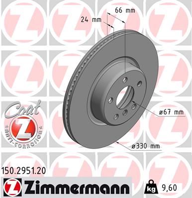 ZIMMERMANN FREN DISKI ON BMW G20 G80 G28 G21 G81 G30 F90 G31 G01 F97 G08 G02 F98 G29 34116860907 OEM: 34116860907 - ZIMMERMANN 150.2951.20 kodlu oto yedek parça görseli