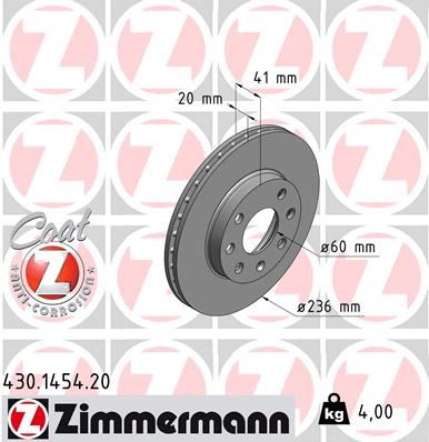 ZIMMERMANN ÖN FREN AYNASI CORSA B-ASTRA F-VECTRA A-ASCONA C-COMBO B 94-01 AVEO-KALOS 03 246x19.9x4DLxHAVALI 7 DELİKLİ 90511111-93182291-93281952 569014-569031-569054-90008006 OEM: 569014-569031-569054-90008006 - ZIMMERMANN 430.1454.20 kodlu oto yedek parça görseli