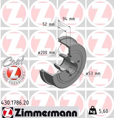 ZIMMERMANN ARKA FREN KAMPANA CORSA C 01 11 ABS Lİ 9196290-418001 OEM: 9196290-418001 - ZIMMERMANN 430.1786.20 kodlu oto yedek parça görseli
