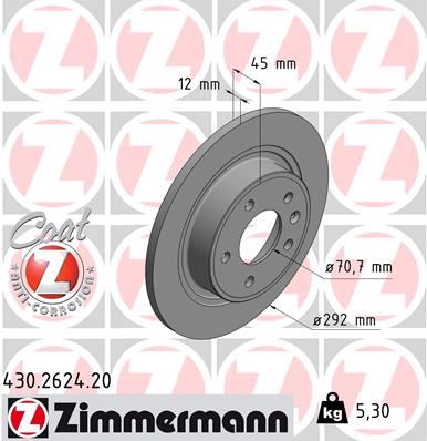 ZIMMERMANN ARKA FREN AYNASI 16 INÇ ASTRA J 09 ZAFIRA C 11 CRUZE 09 268.5x12x5DL DOLU 569075 95527033-13502137-13502138-569071 OEM: 95527033-13502137-13502138-569071 - ZIMMERMANN 430.2624.20 kodlu oto yedek parça görseli