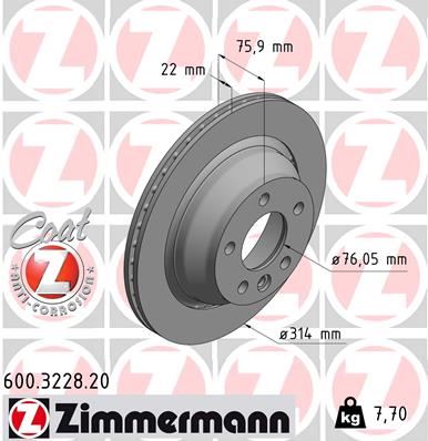 ZIMMERMANN ARKA FREN AYNASI HAVALI TOAREG 7LA.7L6.7L7 3.0 V6 TDI/3.2 V6/3.6 V6 FSI/4.2 V8 FSI/4.2 V8/6.0 W1 986479094-DF4718S 7L6615601E-7L6615601G OEM: 7L6615601E-7L6615601G - ZIMMERMANN 600.3228.20 kodlu oto yedek parça görseli