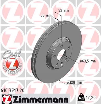 ZIMMERMANN ÖN FREN AYNASI ADET VOLVO XC60 D3 D4 D5 2.4D 2.0T 3.2 T5 T6 2008 2017 CAP328X5 BJN 31277342-31410568-31471034 OEM: 31277342-31410568-31471034 - ZIMMERMANN 610.3717.20 kodlu oto yedek parça görseli