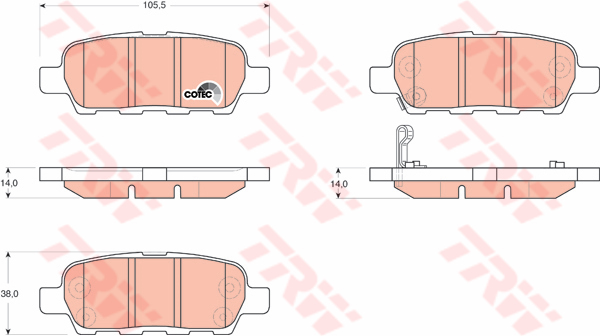 120002437 ÖN BALATA QASHQAI 1.5 DCİ-1.6-2.0-2.0 DCİ 07 XTRAIL 2.0-2.0 DCİ-2.5 07 KOLEOS 2.0DCI 08 0986TB3117 410600023R-D1060JD00A-WVA24632