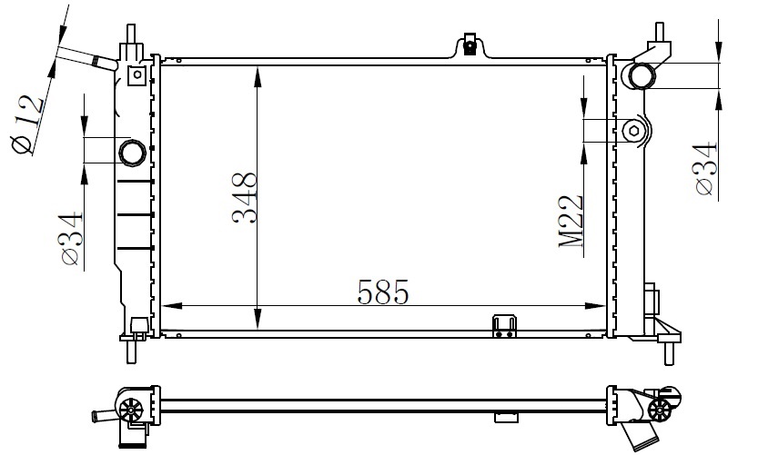 152969205 RADYATÖR MEK. LINEA 1.3 JTD AC KLİMASIZ MEK 620x416x34 51785217-51852517