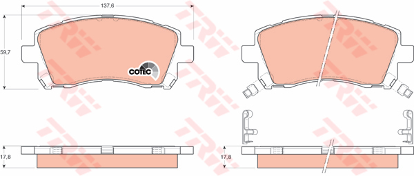 173324223 x ÖN BALATA SUBARU FORESTER 2.0-2.0T 97-02 -LEGACY II 2.5I 4WD 96-99 26296AC041-26296AE140-WVA21785