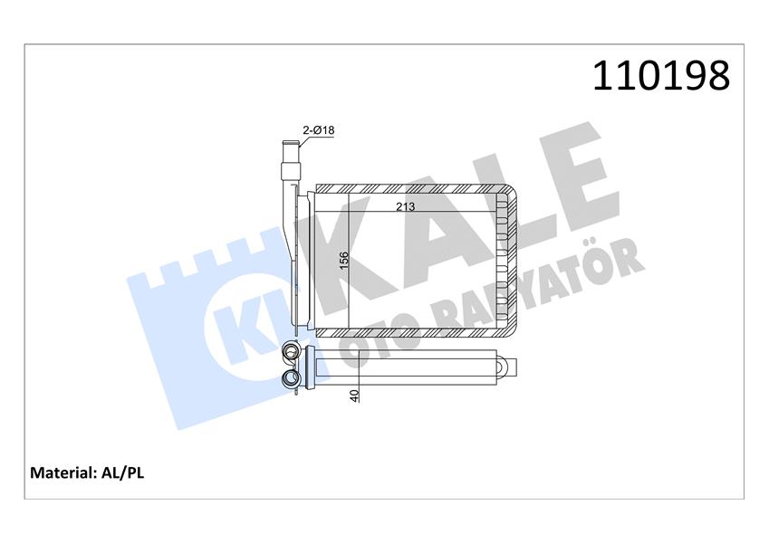 175475456 KALORİFER RDAYATÖRÜ BRAZİNG ACCENT 94-99 -GETZ 1.3 02-06 167x165x26 9722122000-9722122001