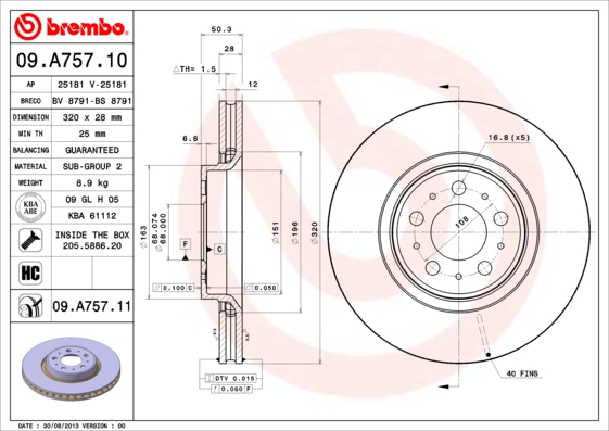 198961263 ARKA FREN DISK AYNASI TRANSIT CUSTOM V362 12 ABS LI O.CEKER CAP 308 16 BK212A097AB-1764282-1783910