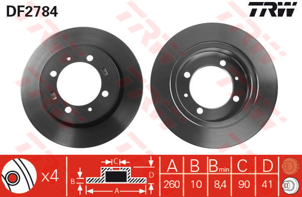 237135116 ARKA FREN AYNASI VOLVO XC90 2.5T-3.2AWD-D3-D5-T6 2002 2012 17 JANT 308x20x5DLxHAVALI 986479320-DF4338 8624926-31423152