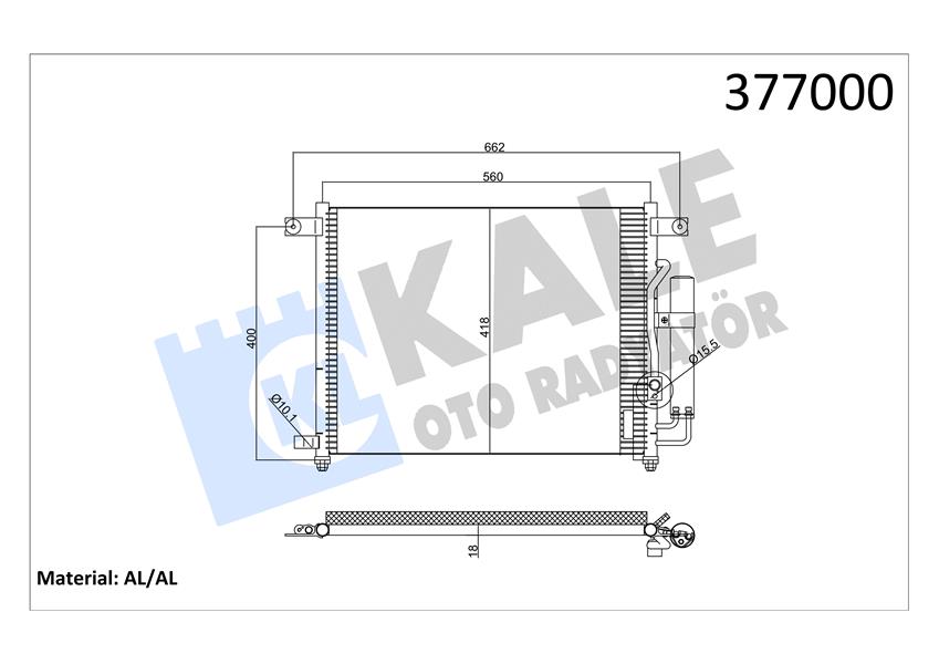 271029783 KLİMA KONDENSERİ CHEVROLET AVEO-KALOS 1.4i 16V 02 AL/AL 560x457.5x18 96469289-96539634-96539635