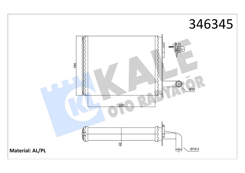 319985585 KALORİFER RADYATÖRÜ DUCATO-BOXER-JUMPER 94-02 220x195x42 1321309080-6448.93-6448.F9