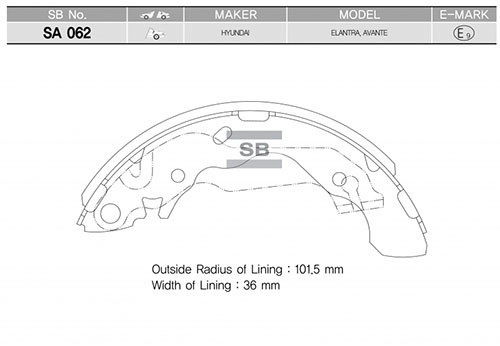 392779324 ARKA PABUÇ BALATA HYUNDAI ACCENT 1.3 1.5I 94-00 180x32 5830522A01