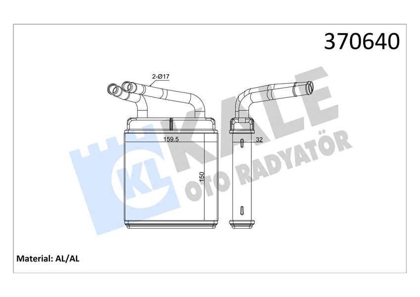 401572222 KLİMA KONDENSERİ ACCENT BLUE 1.4İ / KIA RIO III AL/AL 530x371x16 976061R000